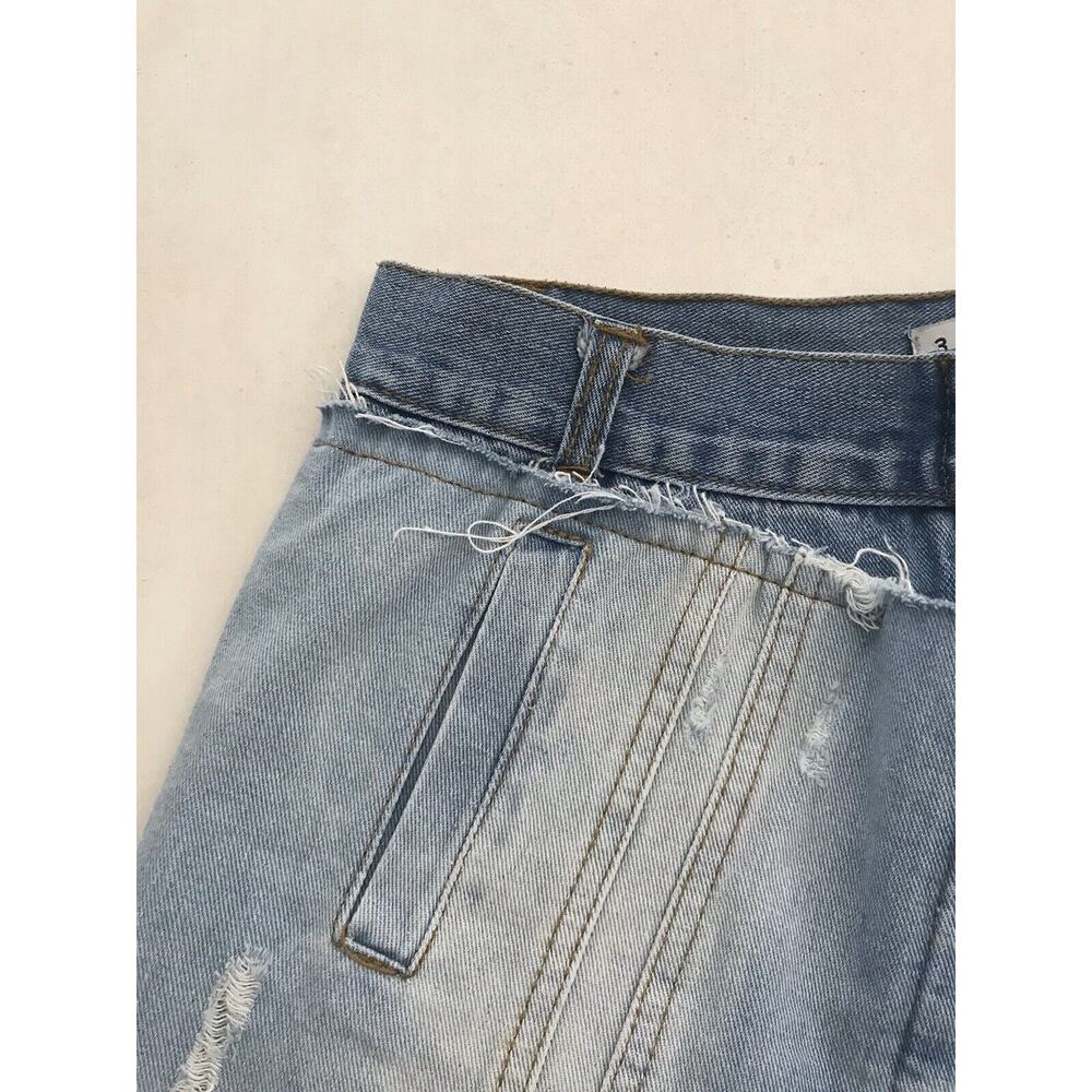 36Point5 Distressed Denim Micro Mini Skirt - Picture 3 of 12